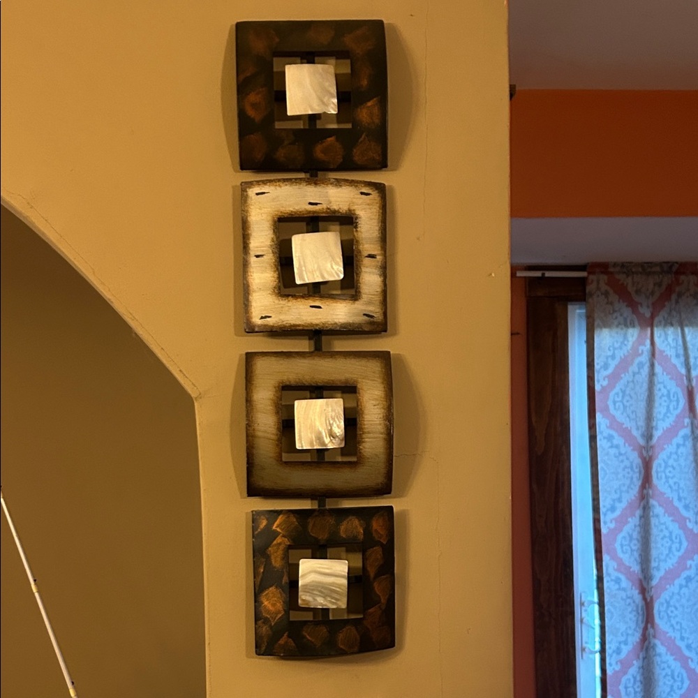 Wall Art Decor with Square Accents